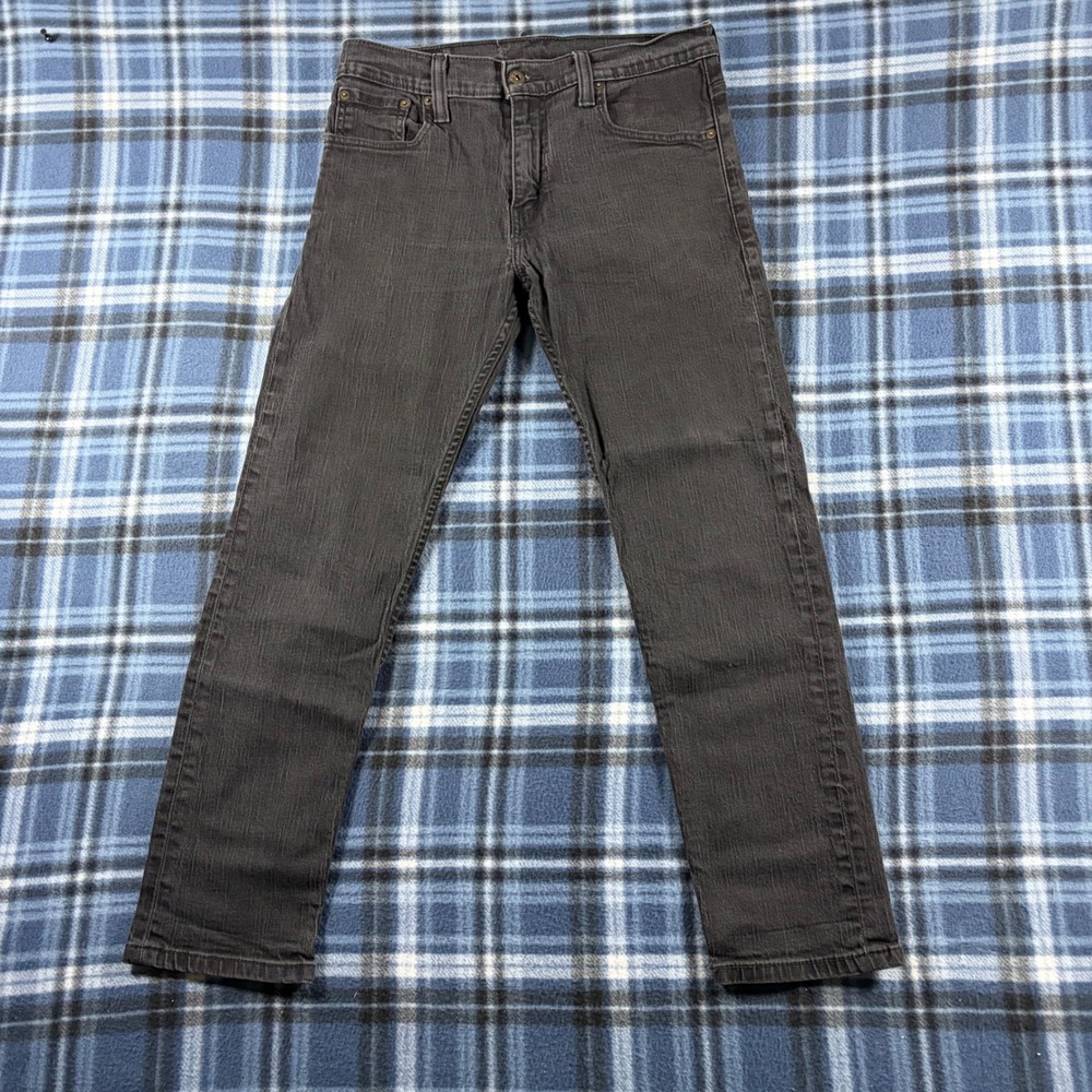 Levis 521 Slim Taper Jeans Mens 30x30 Faded Black Denim Pants 05521-0009